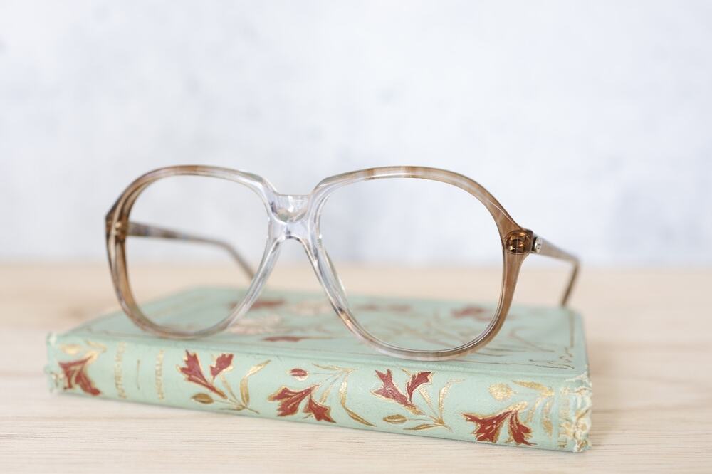 Vintage 1970s Eyeglasses 57-14 NOS Hong Kong Multi Color Retro Grandma Disco